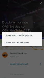 sharing periscope broadcast