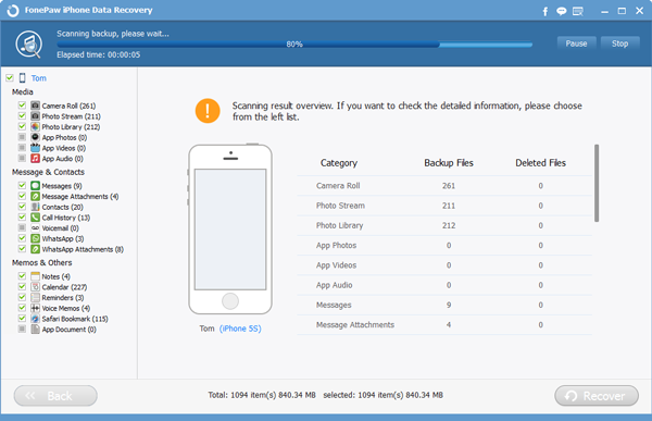 Recover Deleted Photos from iTunes Backup