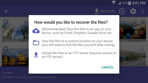 Recover photos using DiskDigger