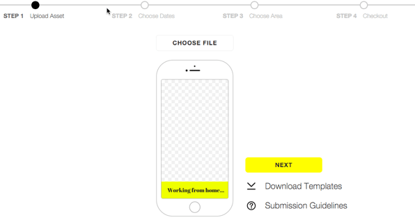upload snapchat geofilter