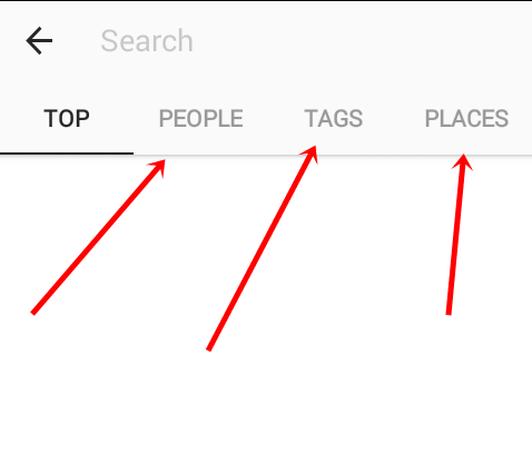 instagram search options