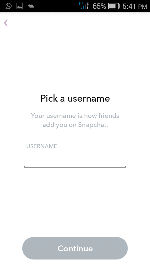 Creating Username