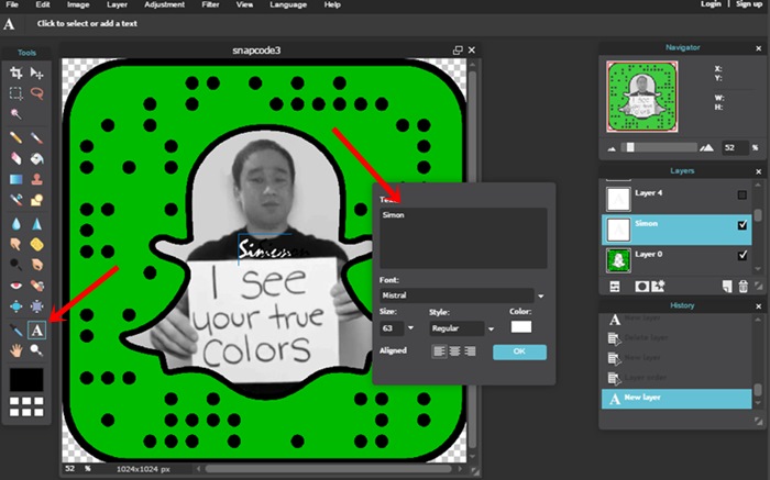 Add Text Inside Snapcode Ghost
