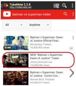 downloading video in tubemate