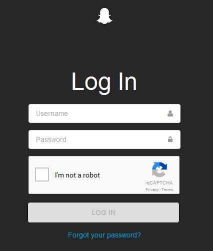 enter snapchat logins