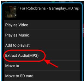 extract audio in tubemate