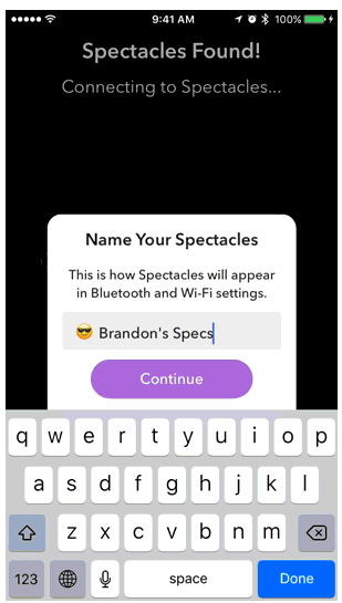 snapchat specs pairing