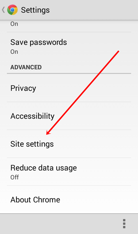chrome site settings