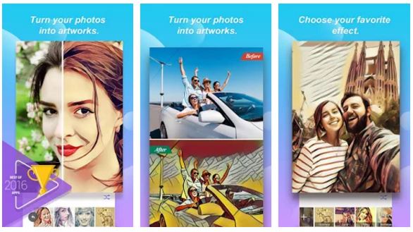 photo cartoon and selfie camera