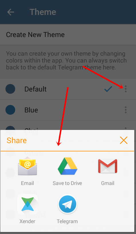 share telegram theme