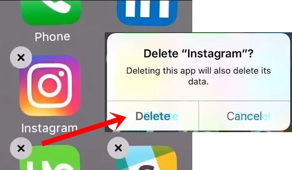delete instagram ios