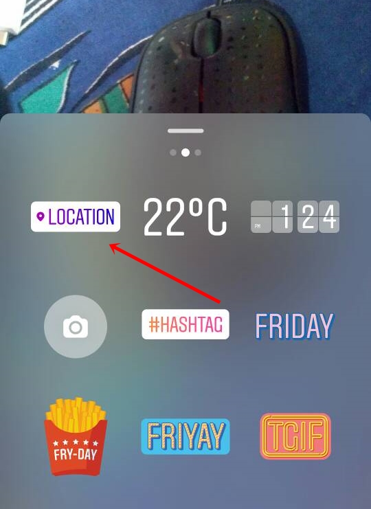 instagram location story button