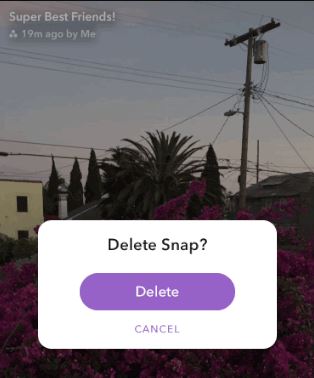 delete snapchat story snap