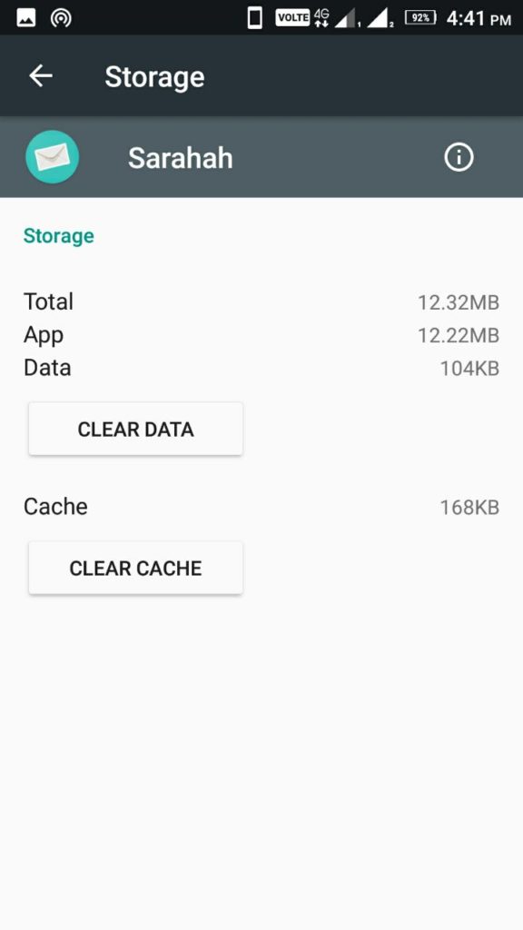 Clearing Sarahah Cache