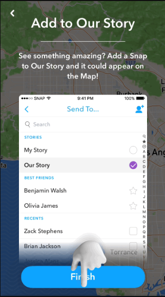 snap map finish