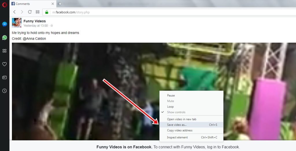 download video on Opera