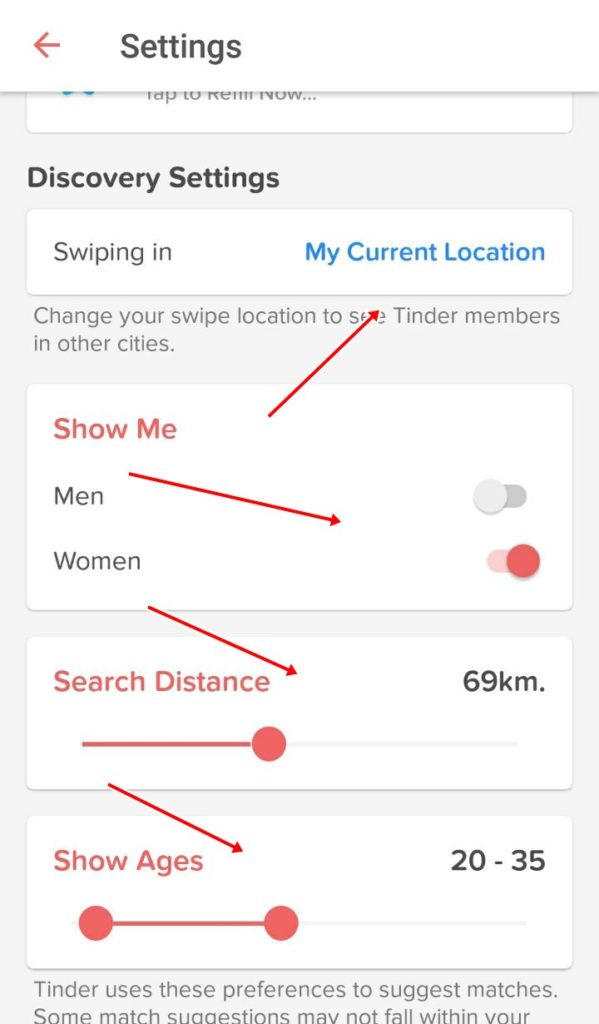tinder location search