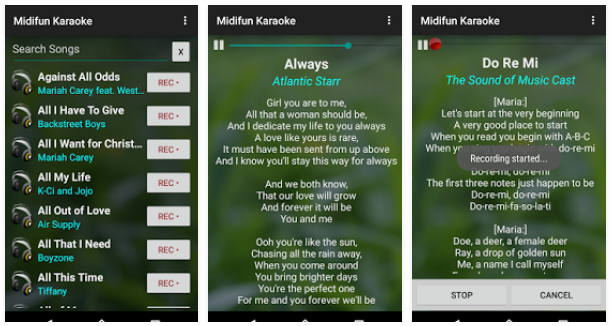 Midifun Karaoke app - best singing apps