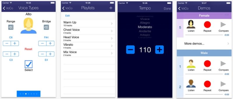 VoCo Vocal Coach app