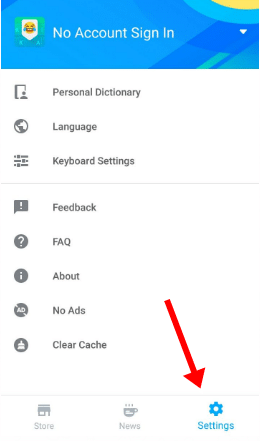 kika keyboard settings options