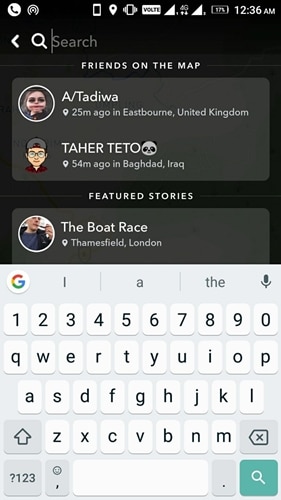 Finding Friends on snap map