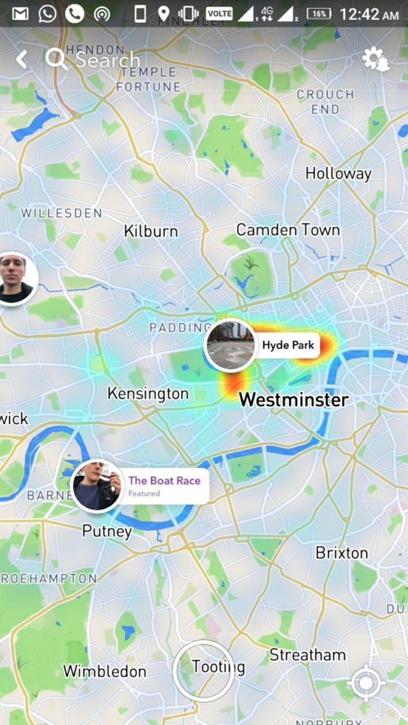 Snapchat heatmap