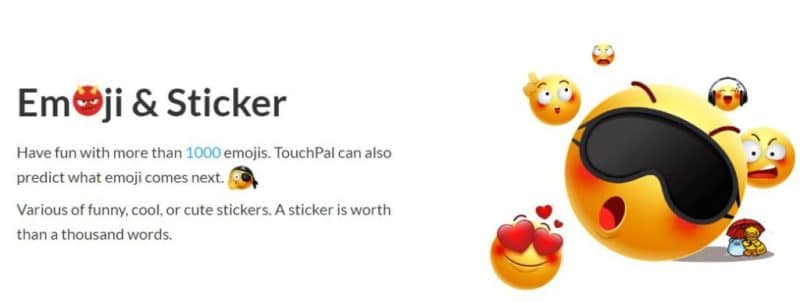 TouchPal emojis and stickers