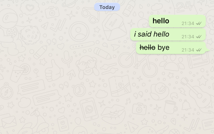 How to add Bold, Italics and Strikethroughs on WhatsApp