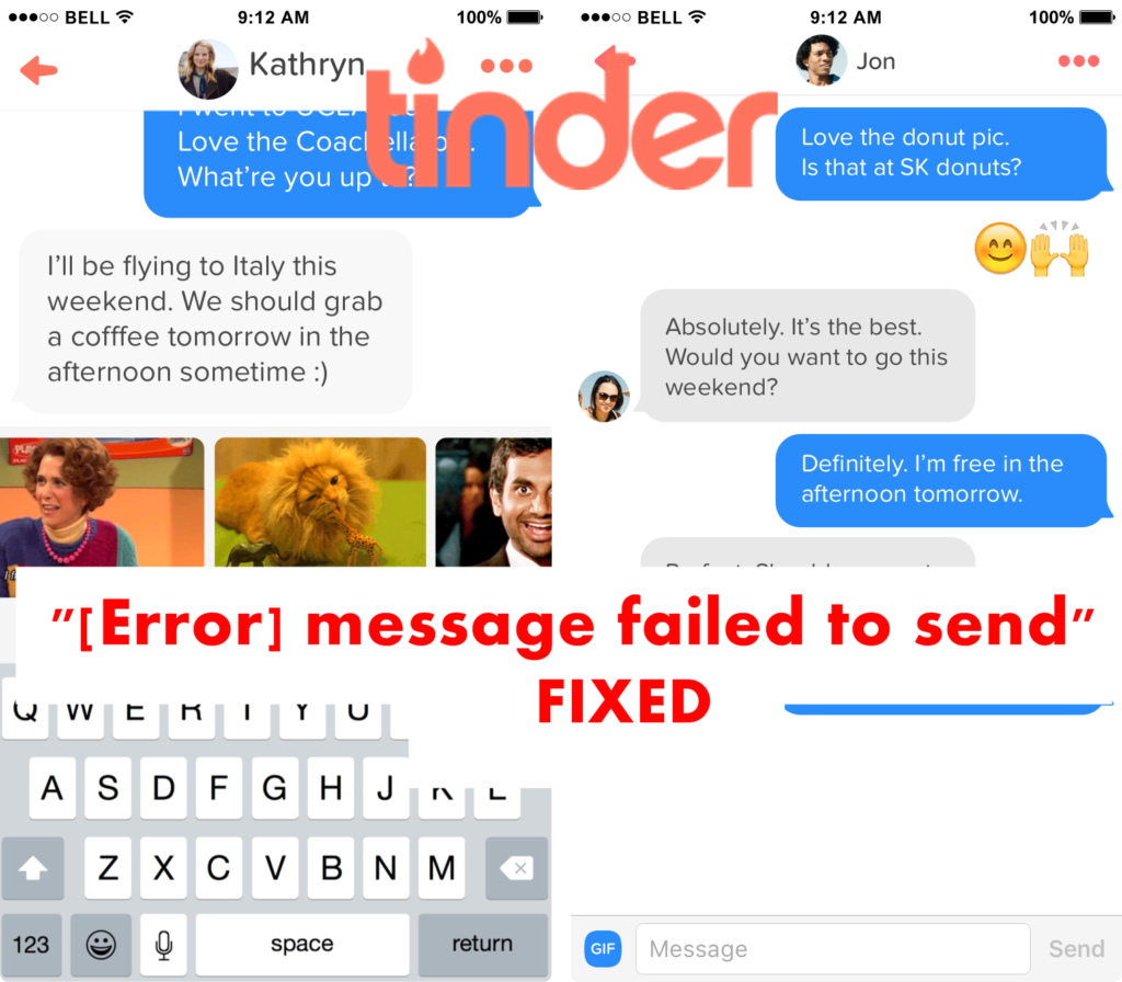 Tinder Message Failed to Send